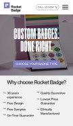 How rocketbadge.co.uk looks like on a mobile device such as an iPhone.