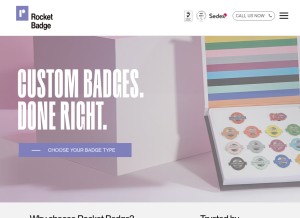 How rocketbadge.co.uk looks like on a tablet such as an iPad.