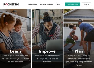 How rockethq.com looks like on a tablet such as an iPad.