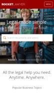 How rocketlawyer.com looks like on a mobile device such as an iPhone.