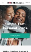 How rocketloans.com looks like on a mobile device such as an iPhone.