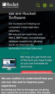 How rocketsoftware.com looks like on a mobile device such as an iPhone.
