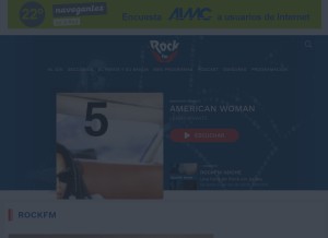 How rockfm.fm looks like on a tablet such as an iPad.