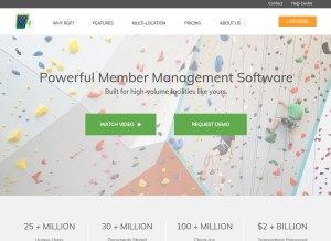 How rockgympro.com looks like on a tablet such as an iPad.