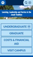How rockhurst.edu looks like on a mobile device such as an iPhone.