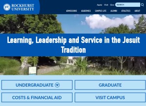 How rockhurst.edu looks like on a tablet such as an iPad.