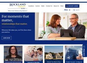How rocklandtrust.com looks like on a tablet such as an iPad.