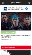 How rocksound.tv looks like on a mobile device such as an iPhone.