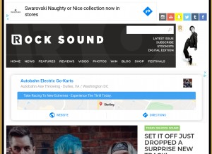 How rocksound.tv looks like on a tablet such as an iPad.
