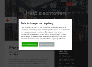 How rodekruis.nl looks like on a tablet such as an iPad.