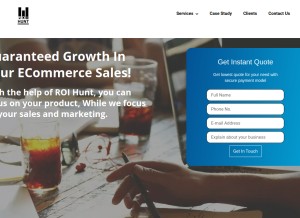 How roihunt.in looks like on a tablet such as an iPad.