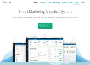 How roistat.com looks like on a tablet such as an iPad.