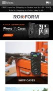 How rokform.com looks like on a mobile device such as an iPhone.