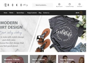 How rokoclothingstore.com looks like on a tablet such as an iPad.