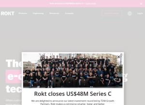 How rokt.com looks like on a tablet such as an iPad.