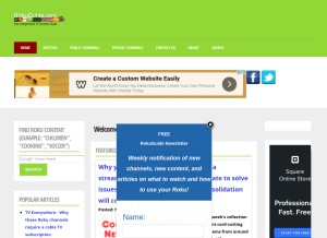 How rokuguide.com looks like on a tablet such as an iPad.