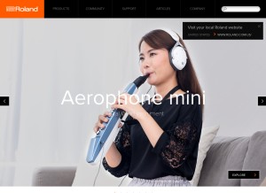 How roland.com looks like on a tablet such as an iPad.