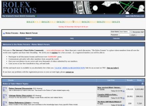 How rolexforums.com looks like on a tablet such as an iPad.