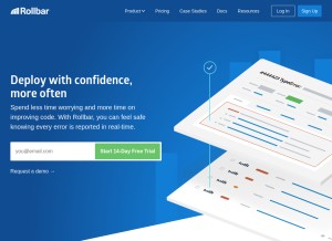 How rollbar.com looks like on a tablet such as an iPad.