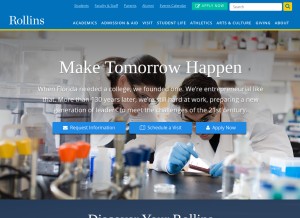 How rollins.edu looks like on a tablet such as an iPad.