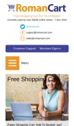 How romancart.com looks like on a mobile device such as an iPhone.