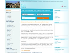 How rometravelhotel.com looks like on a tablet such as an iPad.