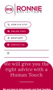 How ronnie-solicitors.co.uk looks like on a mobile device such as an iPhone.