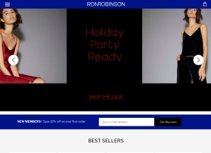 How ronrobinson.com looks like on a tablet such as an iPad.