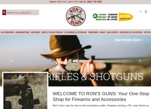 How ronsgunsct.com looks like on a tablet such as an iPad.