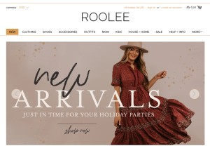 How roolee.com looks like on a tablet such as an iPad.