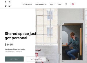 How room.com looks like on a tablet such as an iPad.