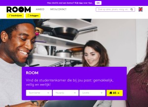 How room.nl looks like on a tablet such as an iPad.