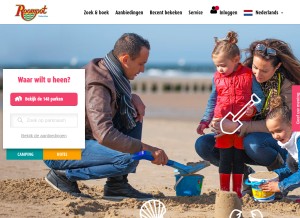 How roompot.nl looks like on a tablet such as an iPad.