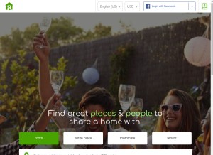 How roomster.com looks like on a tablet such as an iPad.
