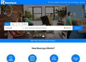 How roomyys.com looks like on a tablet such as an iPad.