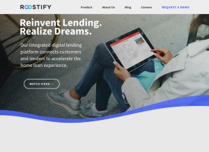 How roostify.com looks like on a tablet such as an iPad.