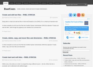 How rootusers.com looks like on a tablet such as an iPad.