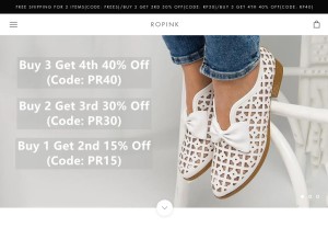 How ropink.com looks like on a tablet such as an iPad.