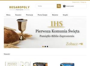 How rosaropoly.pl looks like on a tablet such as an iPad.