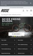 How rosebikes.de looks like on a mobile device such as an iPhone.
