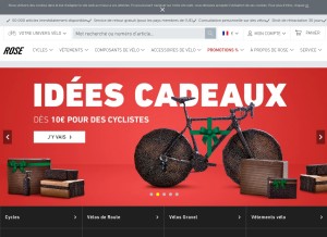 How rosebikes.fr looks like on a tablet such as an iPad.