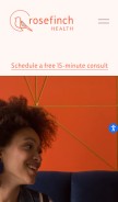How rosefinchhealth.com looks like on a mobile device such as an iPhone.