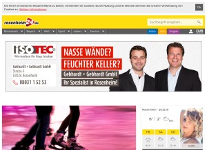 How rosenheim24.de looks like on a tablet such as an iPad.