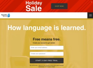 How rosettastoneenterprise.com looks like on a tablet such as an iPad.