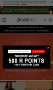 How rosewe.com looks like on a mobile device such as an iPhone.
