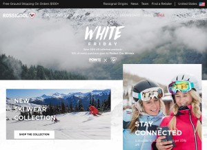 How rossignol.com looks like on a tablet such as an iPad.
