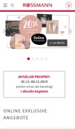 How rossmann.de looks like on a mobile device such as an iPhone.