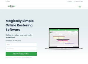 How rosterelf.com looks like on a tablet such as an iPad.