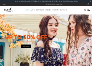 How rosyfairys.com looks like on a tablet such as an iPad.