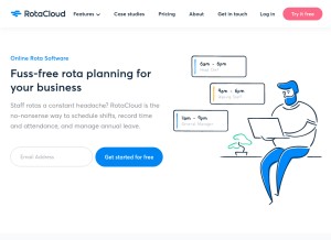 How rotacloud.com looks like on a tablet such as an iPad.